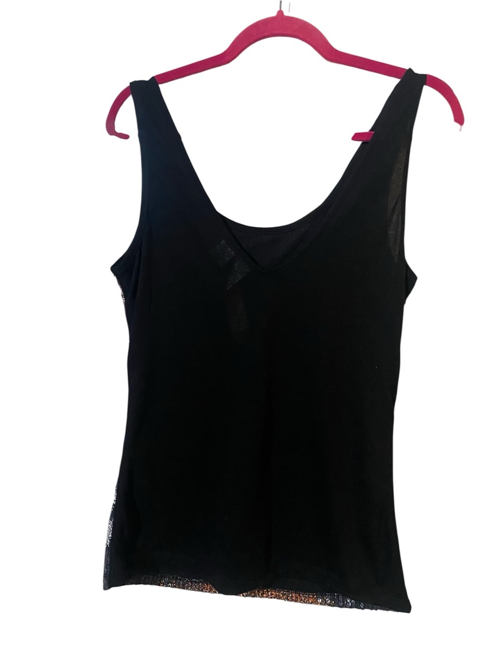 Y2k Retro Glam Maximalist Fresh Brewed Sequin Tiger Face Tank Top Size Large - Picture 2 of 6